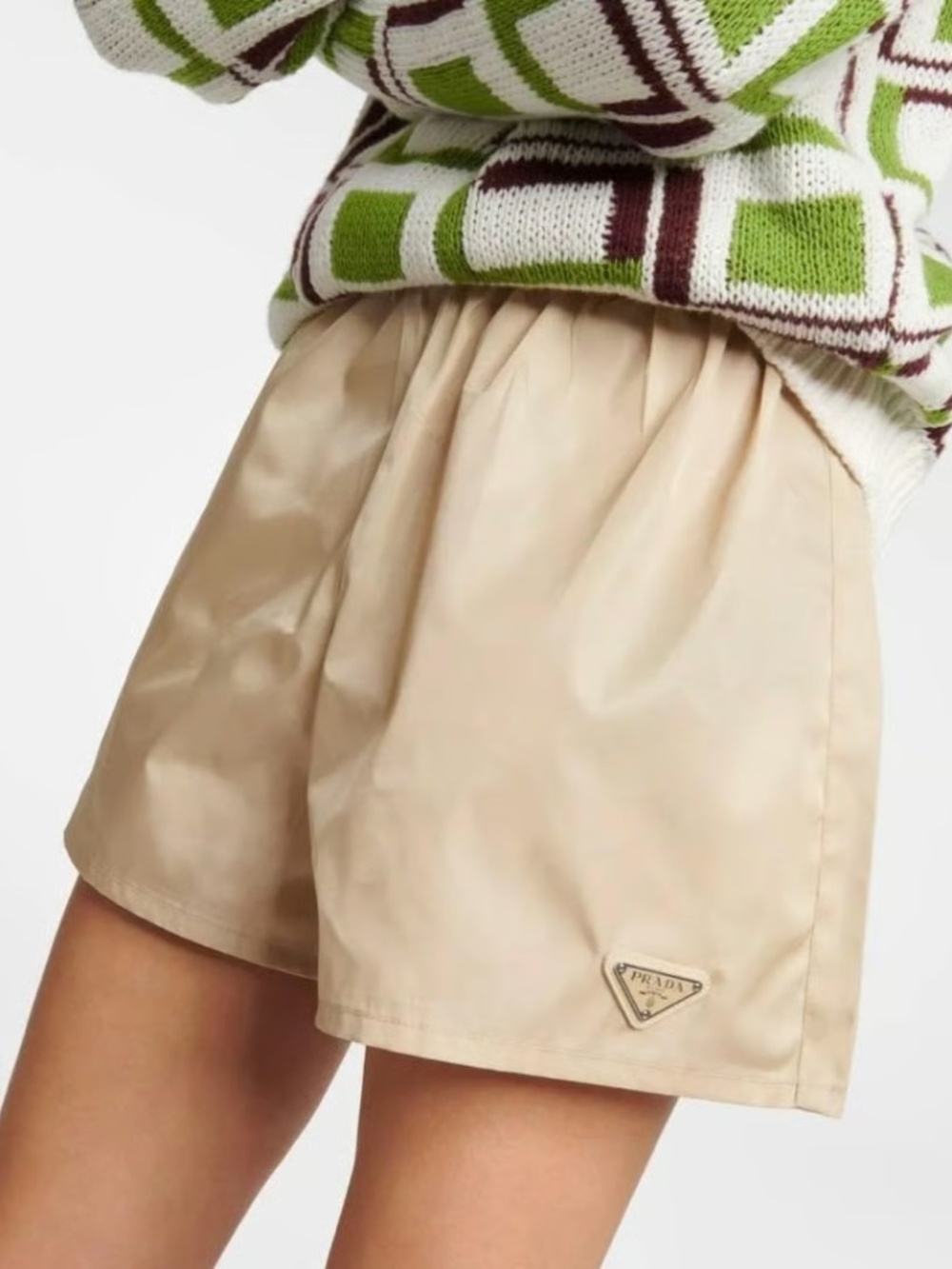 NWT AUTHENTIC Prada Re-Nylon Shorts - Desert Beige - Size 40 (M)